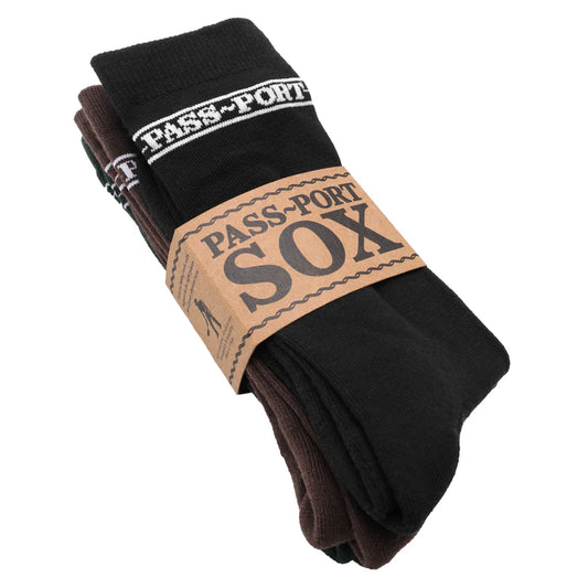 Pass~Port Sox 3-Pack - Black / Forest Green / Brown