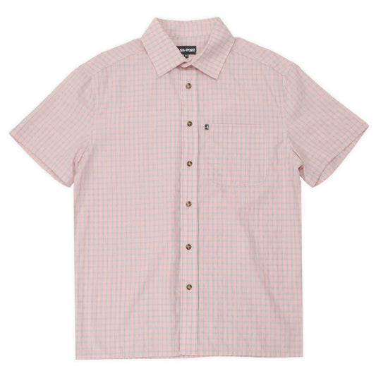 Pass~Port Workers Check Short Sleeve Shirt - Light Pink