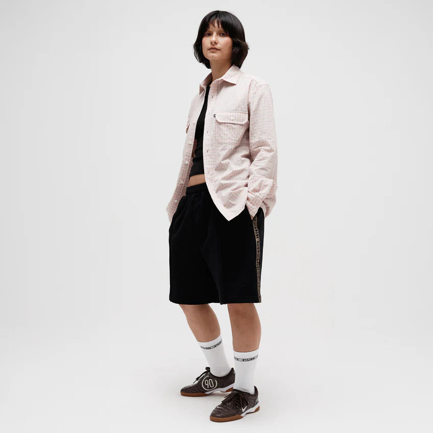 Pass~Port Workers Check Long Sleeve Shirt - Light Pink
