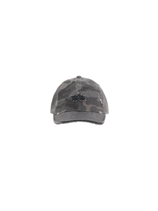 Alpha Industries Distressed Logo Camo Cap Black Camo-125