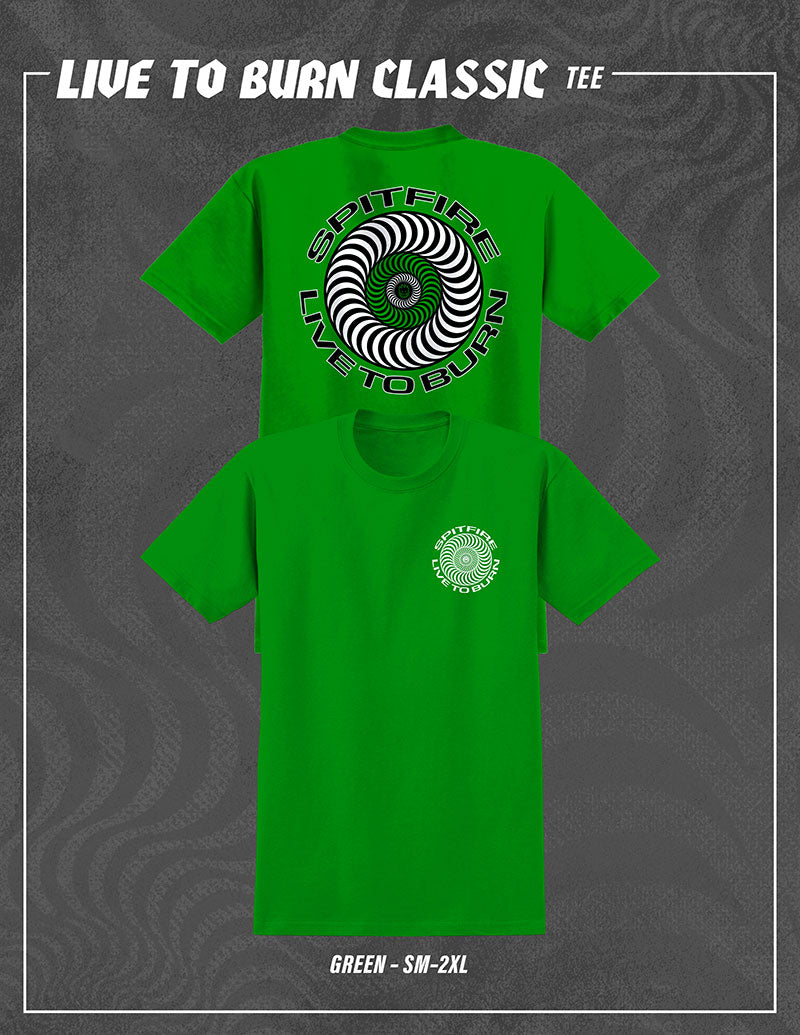 Spitfire Live to Burn Classic T-Shirt Green