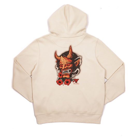 Fallen Oni Hoodie Off White Red