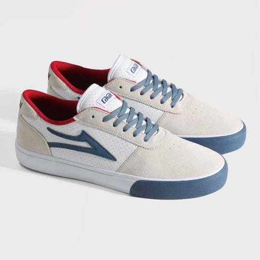 Lakai Manchester - White Suede Navy Perf