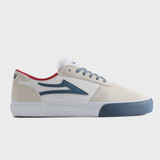 Lakai Manchester - White Suede Navy Perf
