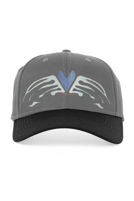Limosine Heart Wings Hat Grey Black