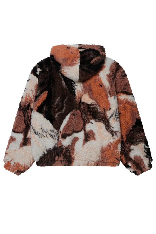 OBEY Horses Sherpa Jacket Brown Multi