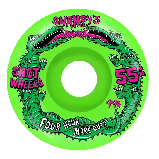 Snot Swampy Four Hour Conical 55mm 99A Wheels NEON GREEN