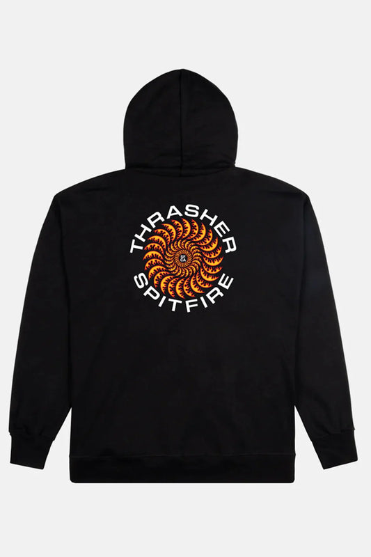 Thrasher x Spitfire Classic Swirl Hoodie Black