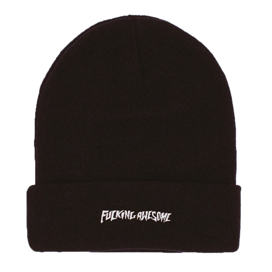 Fucking Awesome Metal Stamp Cuff Beanie Black