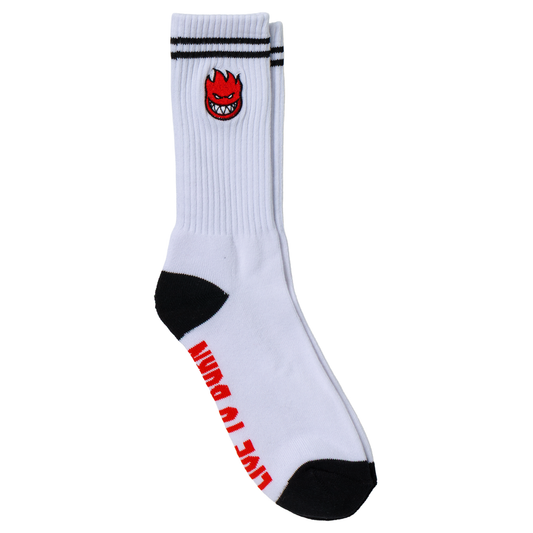 Spitfire Bighead Fill Emb. Socks White/Black/Red
