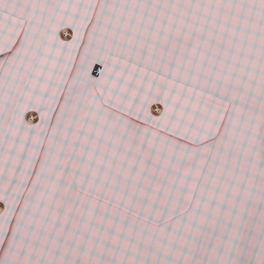 Pass~Port Workers Check Long Sleeve Shirt - Light Pink