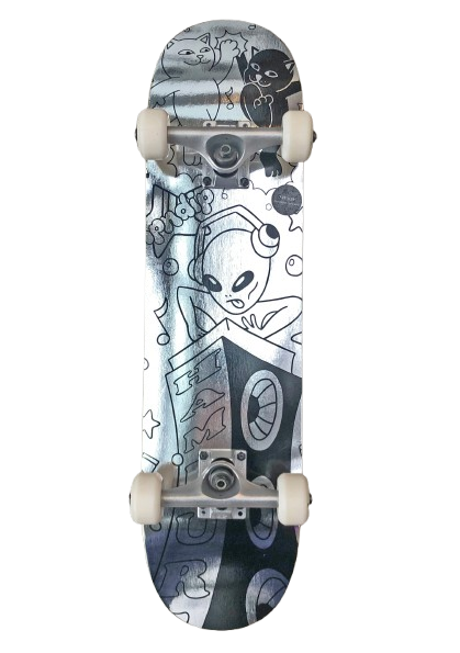 RIPNDIP HAMBURG Exclusive Complete Skateboard - Silver