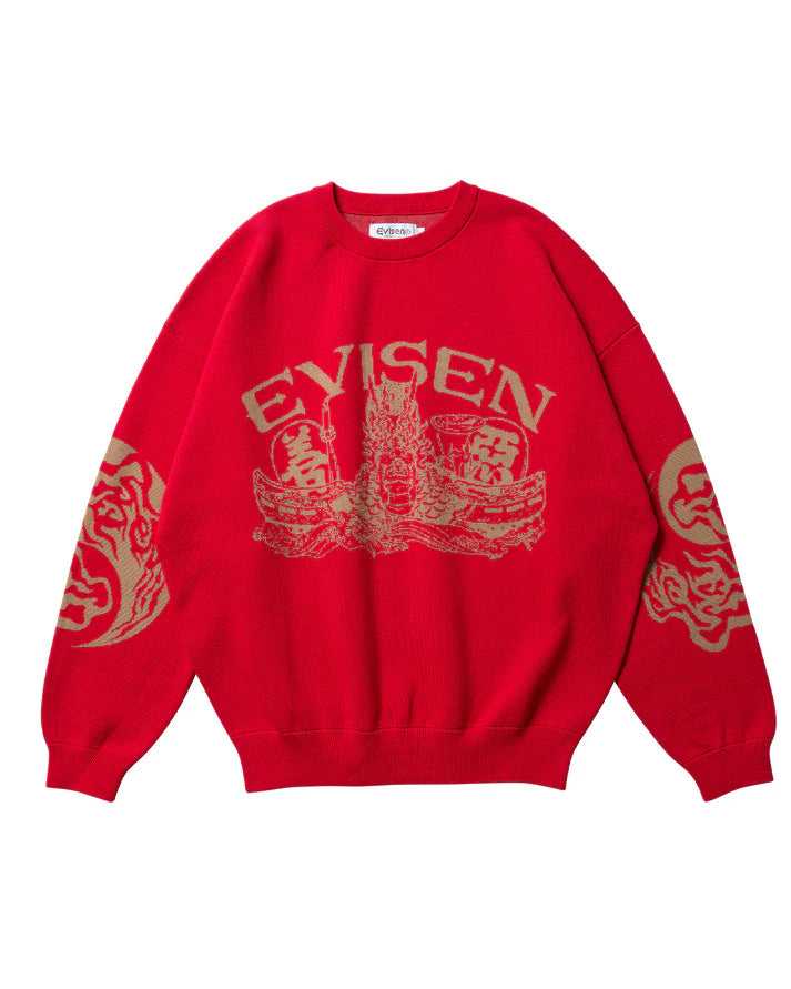 EVISEN DRAGON SHIP KNIT - RED
