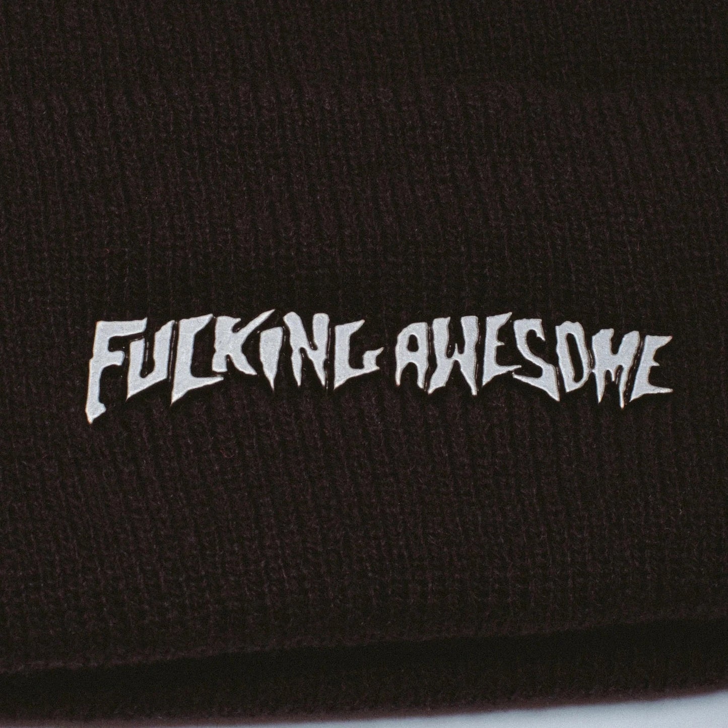 Fucking Awesome Metal Stamp Cuff Beanie Black