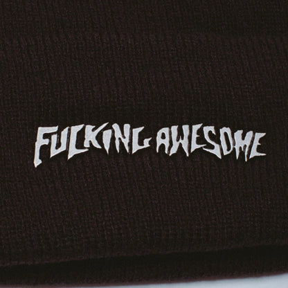 Fucking Awesome Metal Stamp Cuff Beanie Black