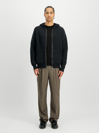 Alpha Industries Distressed Knit Hooded Jacket black-0001