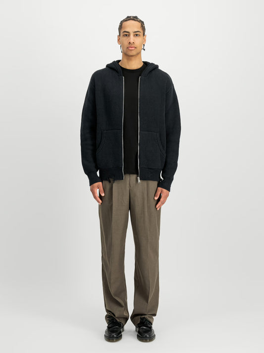 Alpha Industries Distressed Knit Hooded Jacket black-0001