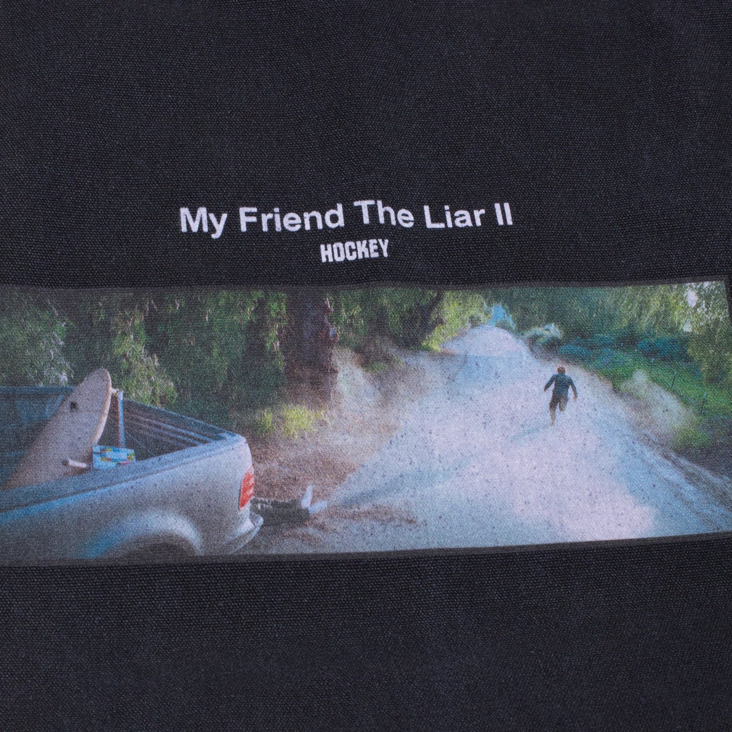 Hockey Skaterboard MY FRIEND, THE LIAR II TOTE BAG