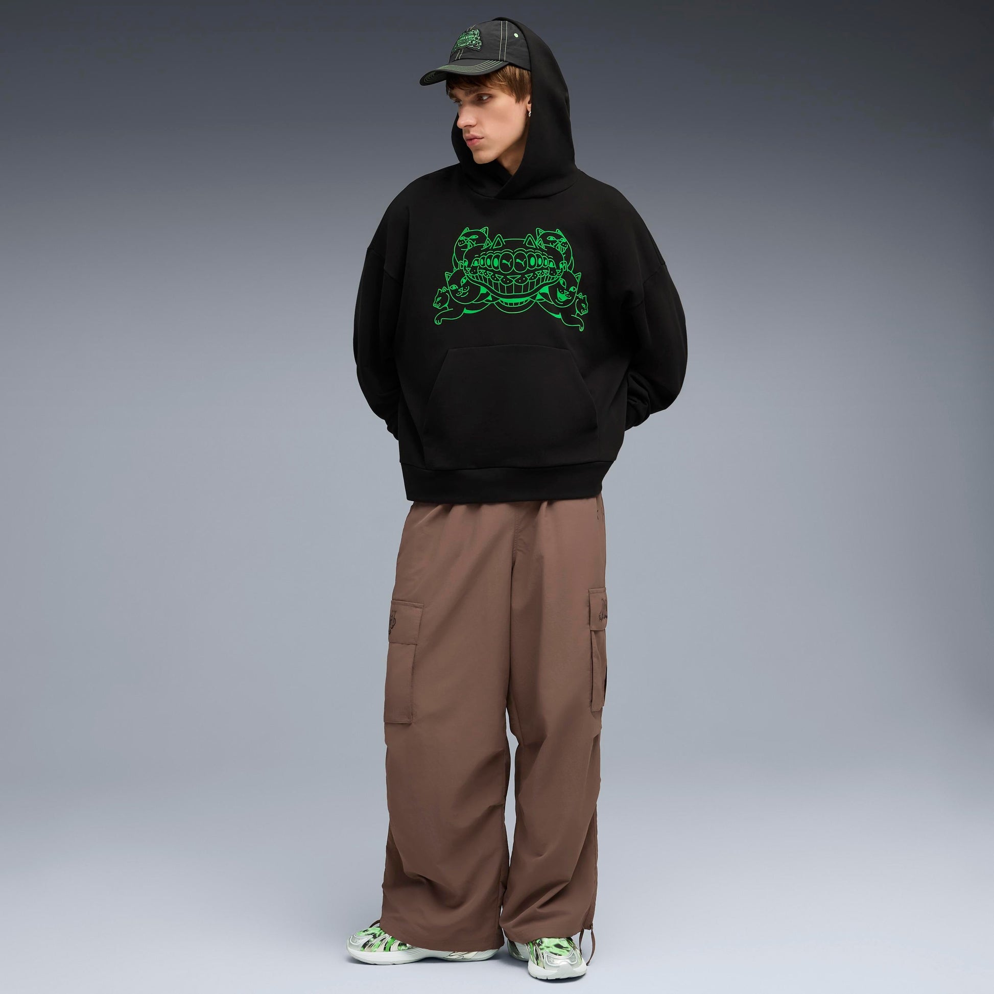 RIPNDIP PUMA X RIPNDIP Boxy Graphic Hoodie (Puma Black)