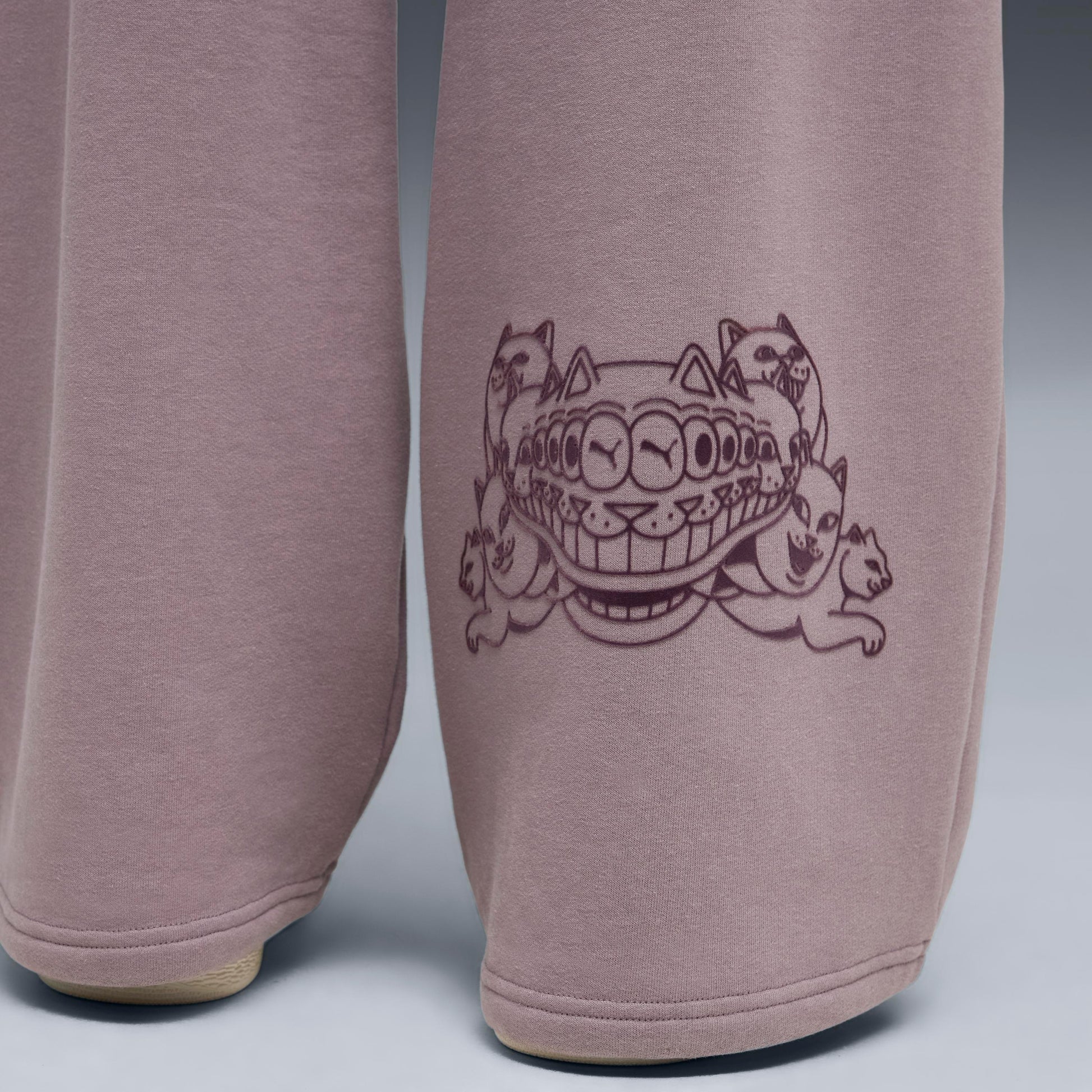 RIPNDIP PUMA X RIPNDIP Oversized Wide Sweatpants (Plum Jam)