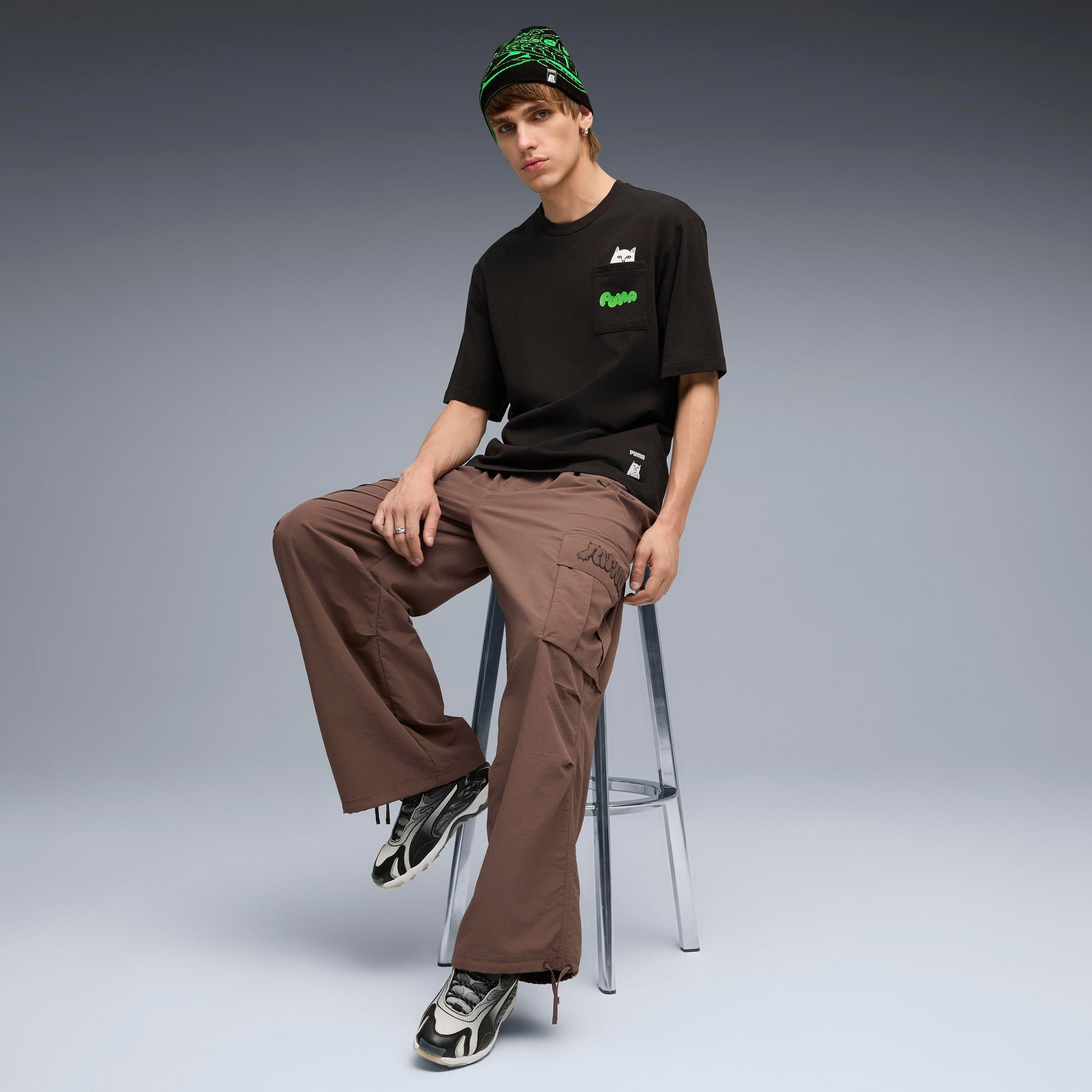 RIPNDIP PUMA x RIPNDIP Lord Nermal Pocket Tee (Black)