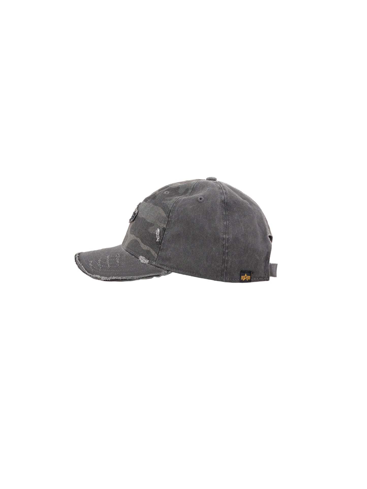 Alpha Industries Distressed Logo Camo Cap Black Camo-125