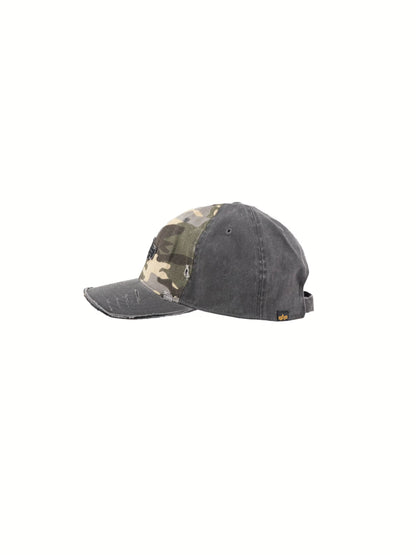 Alpha Industries Distressed Logo Camo Cap Wild Camo 65-408