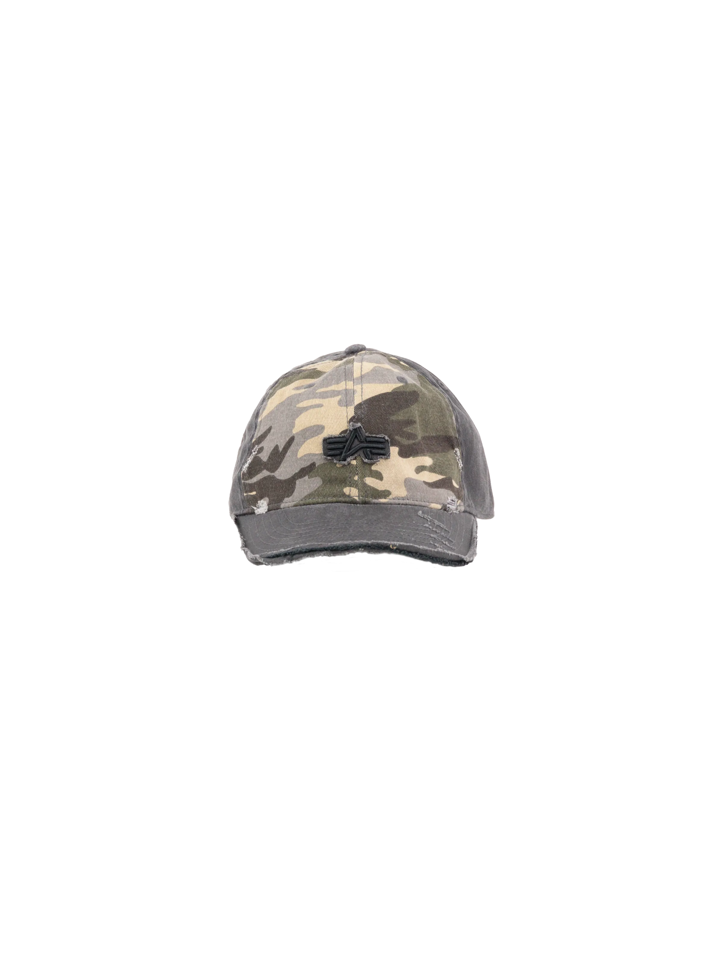 Alpha Industries Distressed Logo Camo Cap Wild Camo 65-408