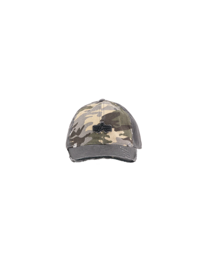 Alpha Industries Distressed Logo Camo Cap Wild Camo 65-408