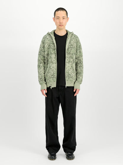 Alpha Industries Distressed Knit Hooded Jacket M48 Forest Camo
