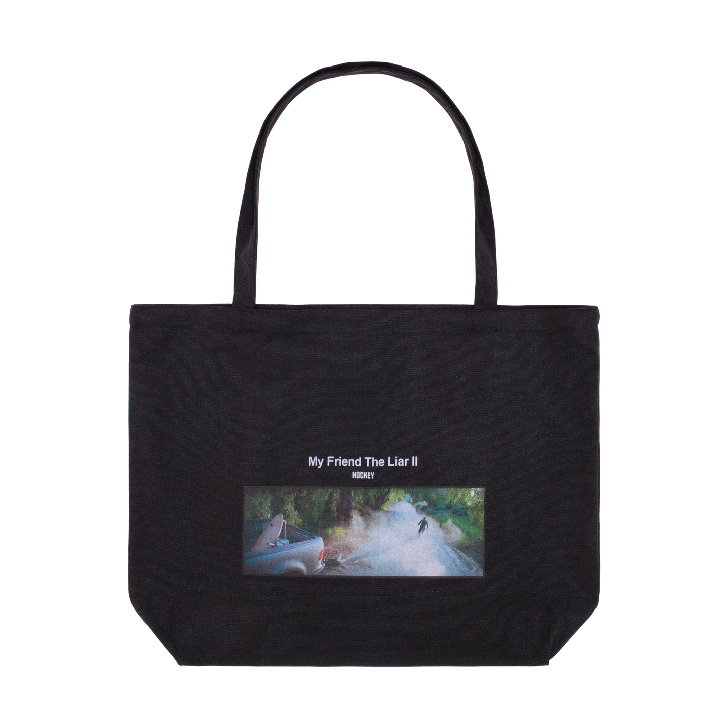 Hockey Skaterboard MY FRIEND, THE LIAR II TOTE BAG