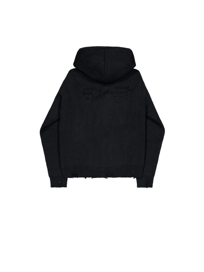 Alpha Industries Distressed Knit Hooded Jacket black-0001
