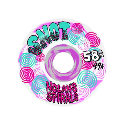 Snot Nolan Houghton Spiral Wide Boys 58mm 99A Wheels PINK WHITE SWIRL