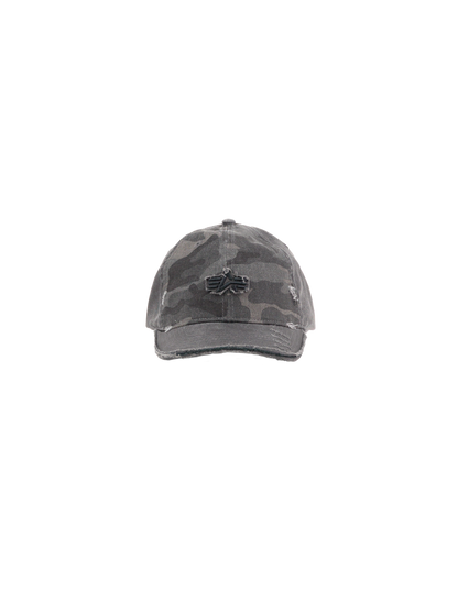 Alpha Industries Distressed Logo Camo Cap Black Camo-125