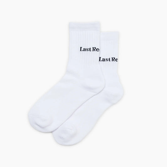 Last Resort AB Dress Socks-Script Logo White
