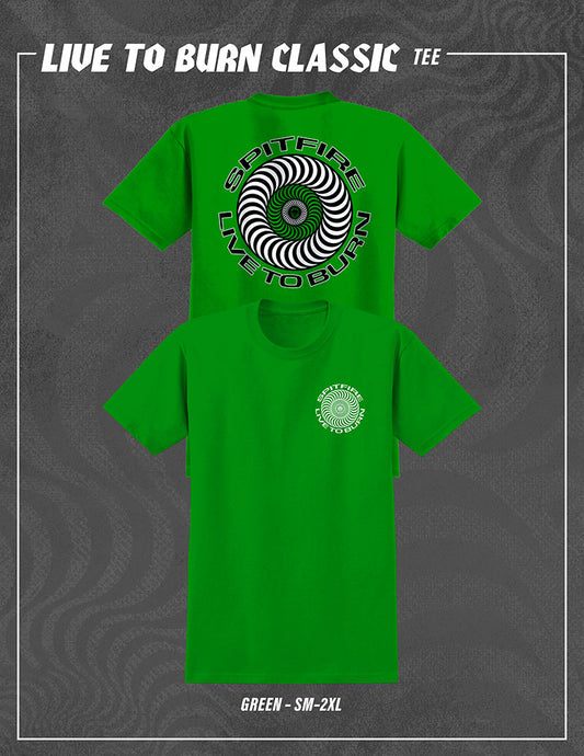 Spitfire Live to Burn Classic T-Shirt Green