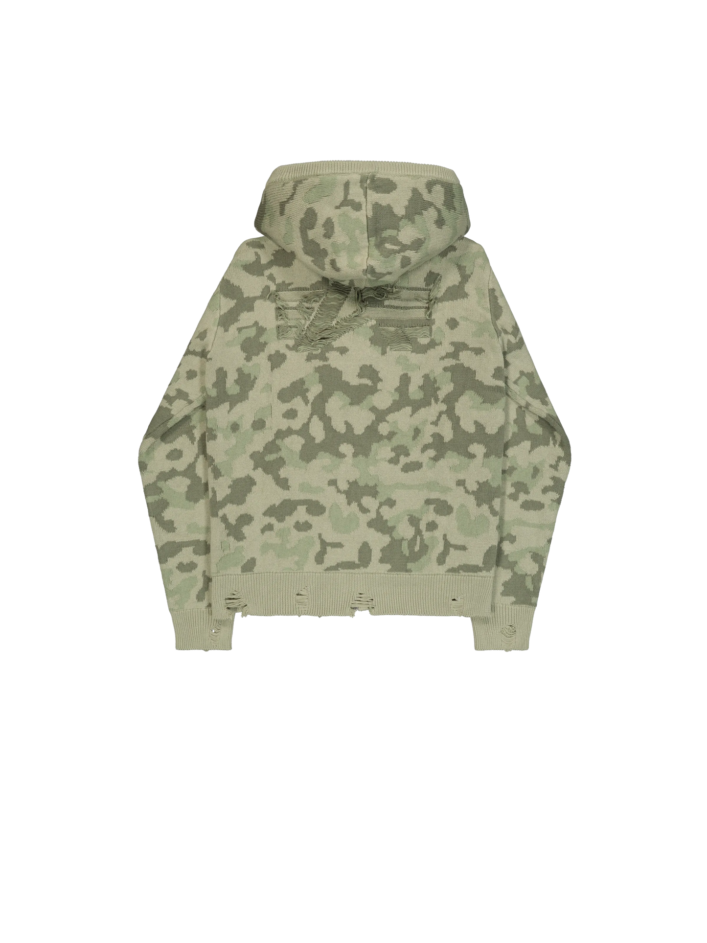Alpha Industries Distressed Knit Hooded Jacket M48 Forest Camo