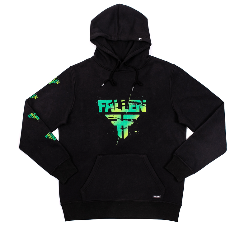 Fallen Cracked Hoodie Black Green