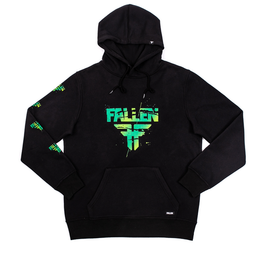 Fallen Cracked Hoodie Black Green