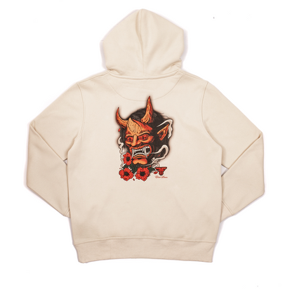 Fallen Oni Hoodie Off White Red