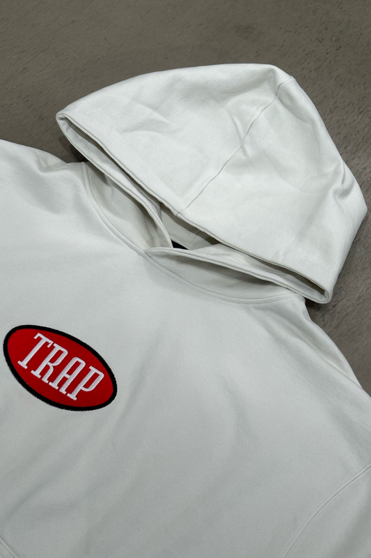 Trap Payday Embroidered Oversize Hoodie Off White
