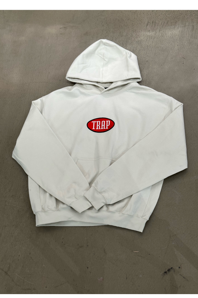 Trap Payday Embroidered Oversize Hoodie Off White