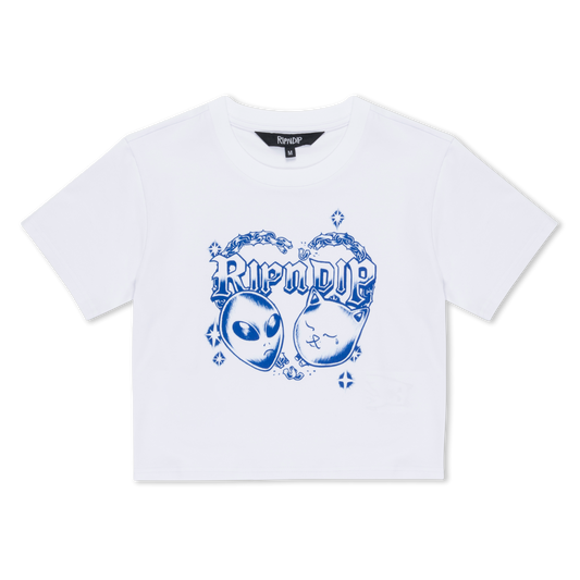 RIPNDIP Kali Cropped Baby Tee (White)