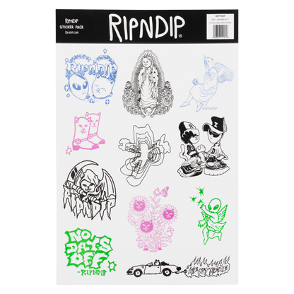 RIPNDIP 9 Lives Sticker Sheet (Multi)