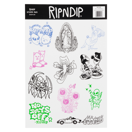 RIPNDIP 9 Lives Sticker Sheet (Multi)