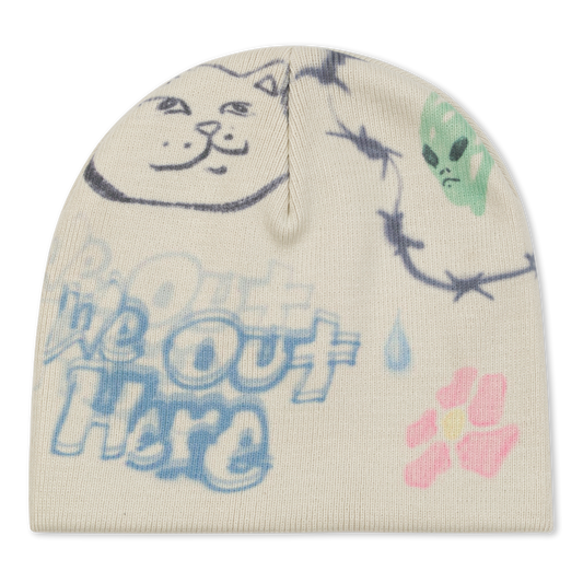 RIPNDIP Goosebumps Skull Beanie (Bone)