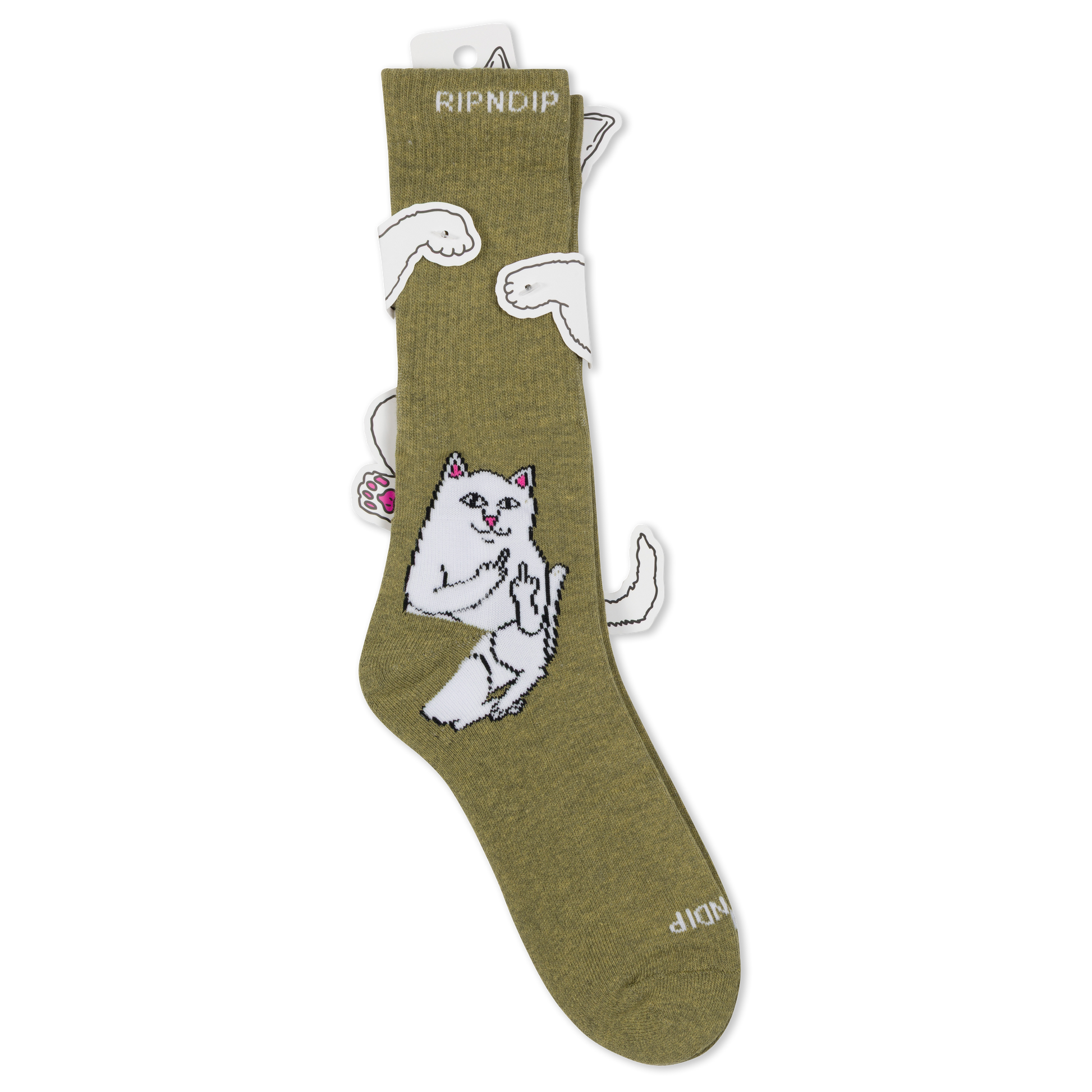 RIPNDIP Lord Nermal Socks (Olive)