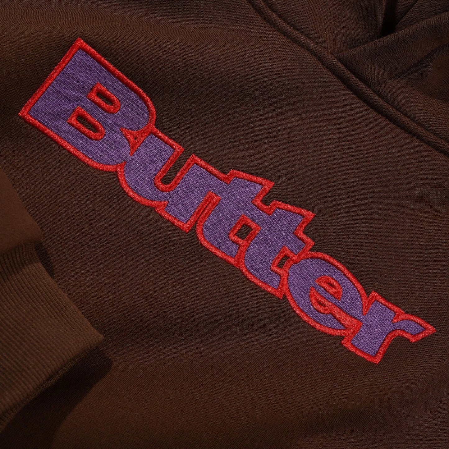 Butter Goods Ripstop Logo Applique Pullover Hood Dark Brown