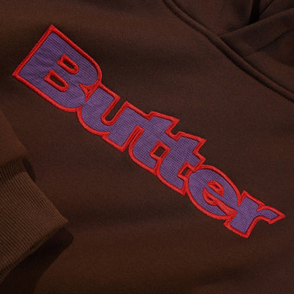 Butter Goods Ripstop Logo Applique Pullover Hood Dark Brown