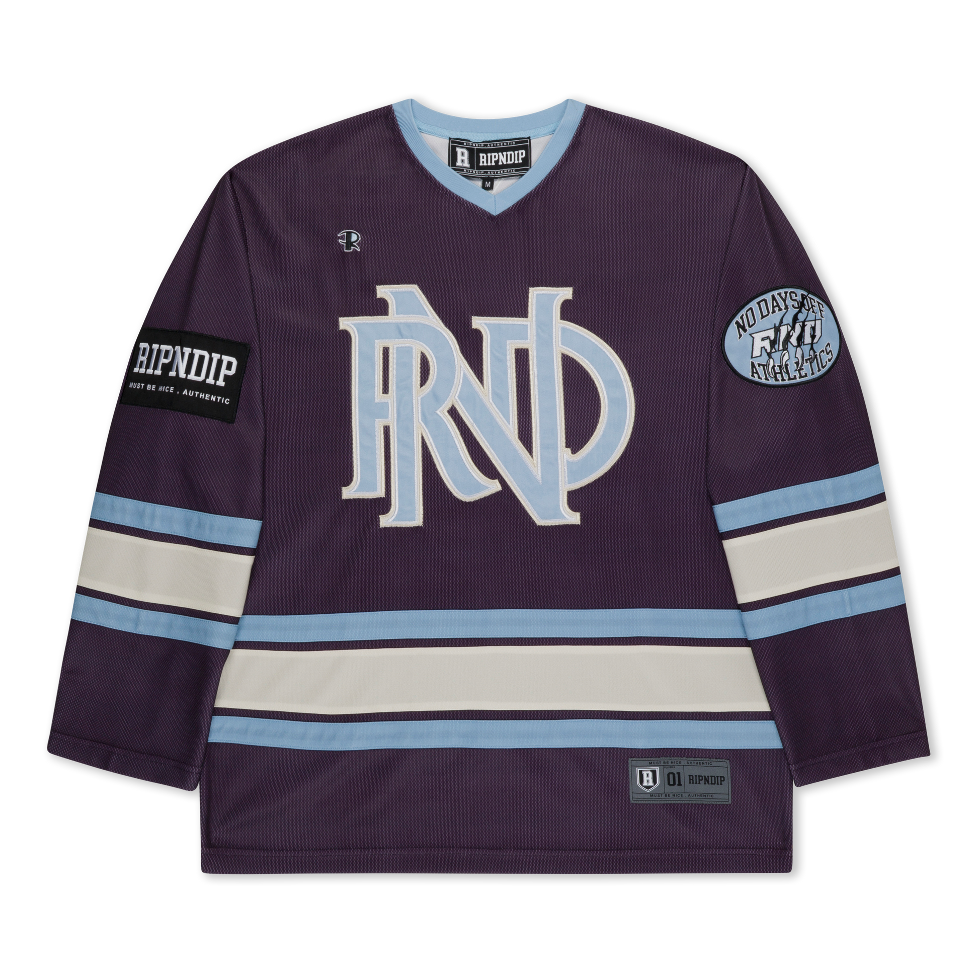 RIPNDIP No Days Off Hockey Jersey  (Plum)